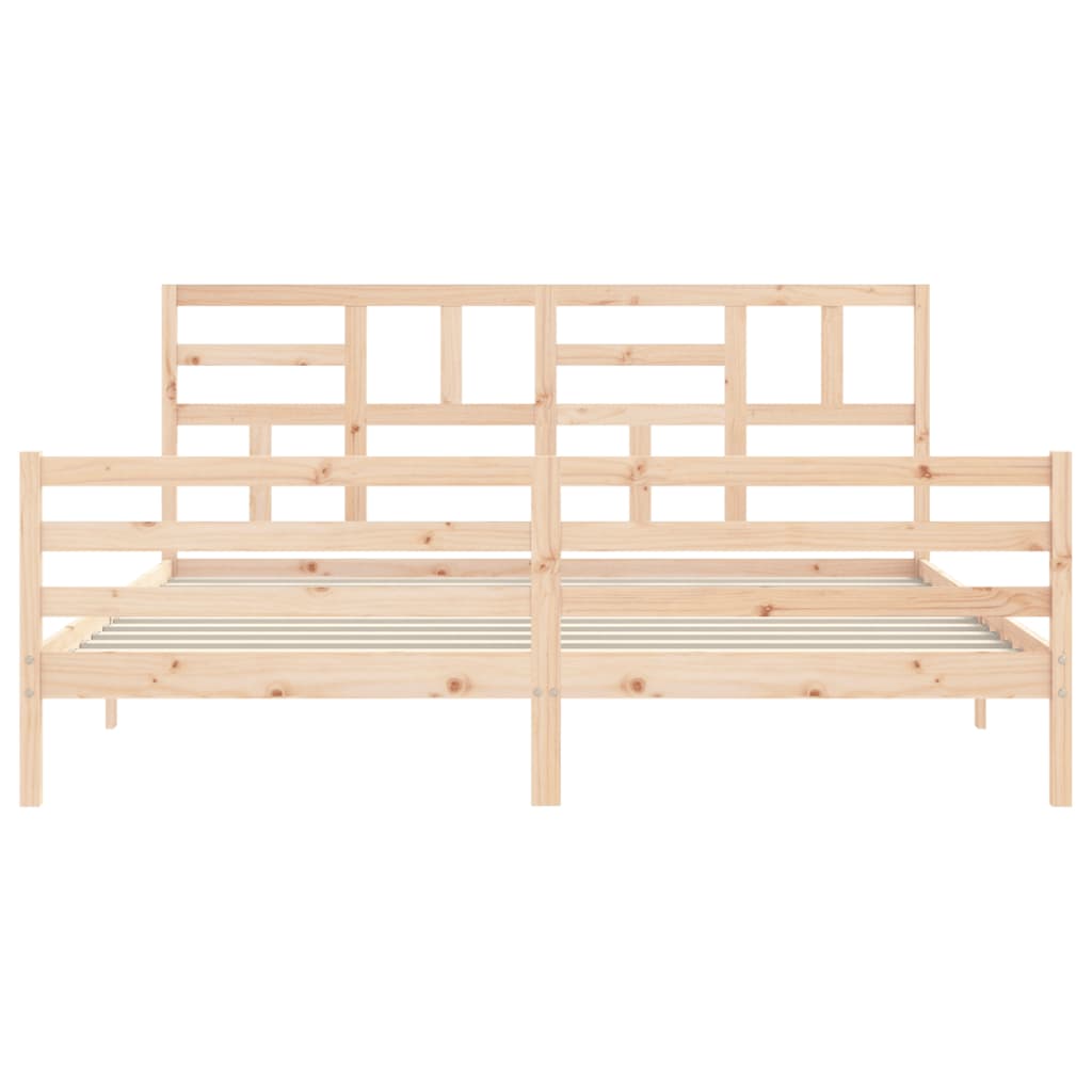 Bed Frame without Mattress 200x200 cm Solid Wood