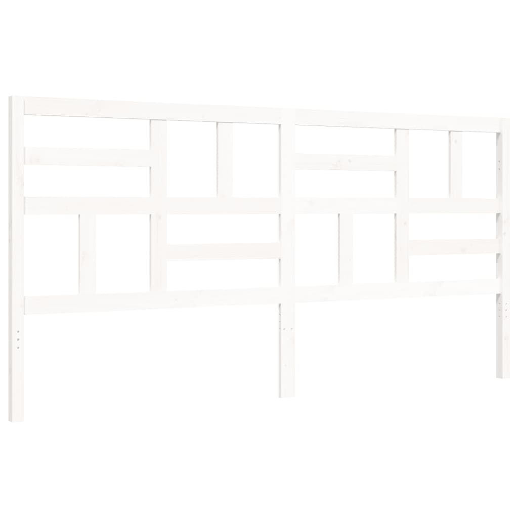 Bed Frame without Mattress White 200x200 cm Solid Wood