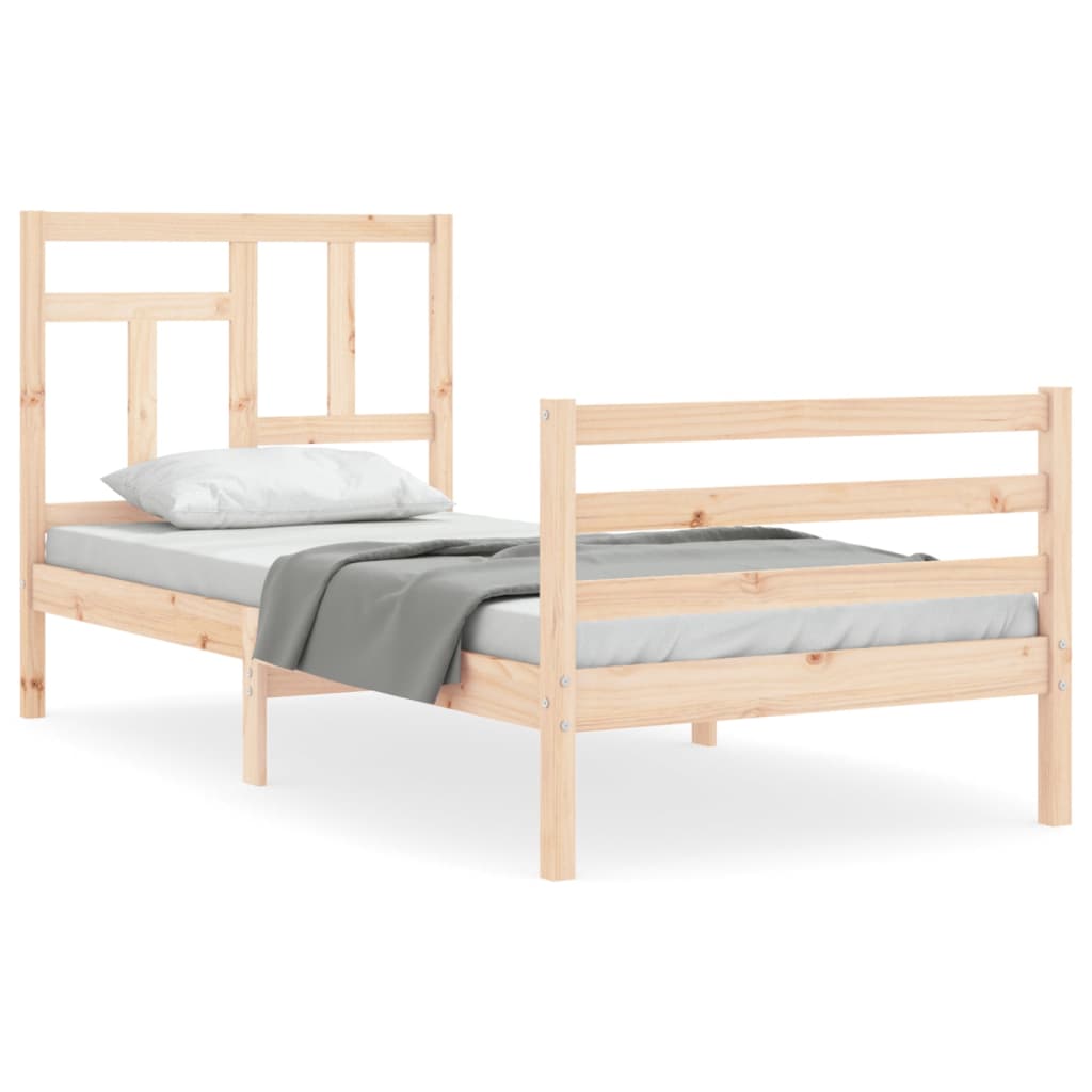 Bed Frame without Mattress Single Solid Wood