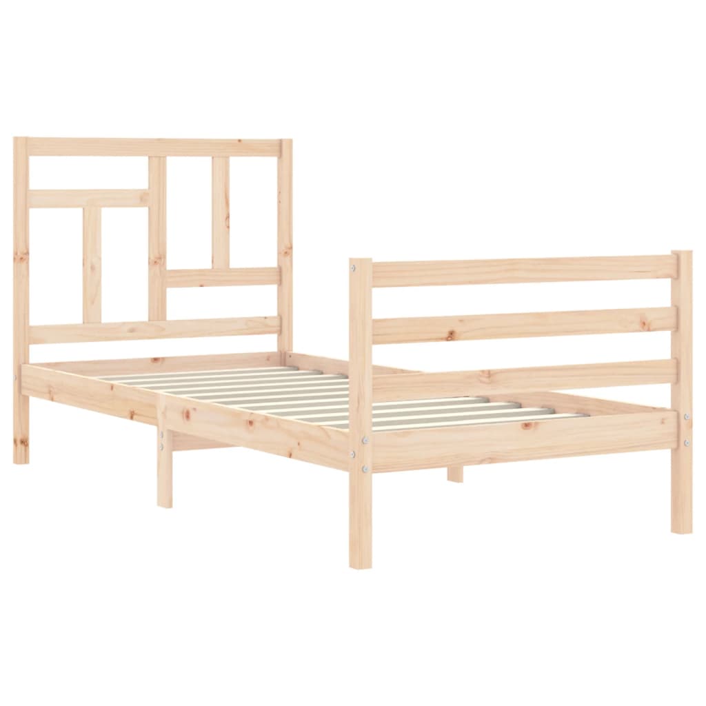 Bed Frame without Mattress Single Solid Wood