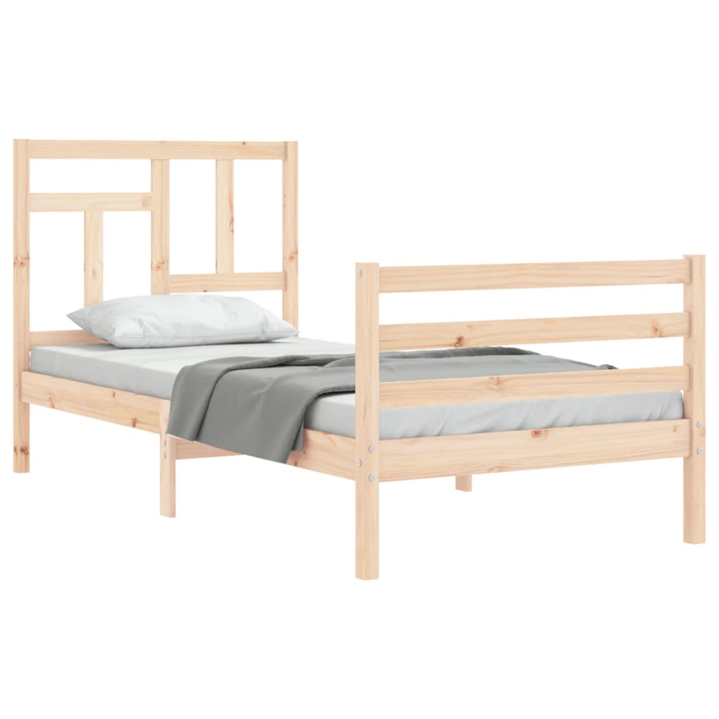 Bed Frame without Mattress Single Solid Wood