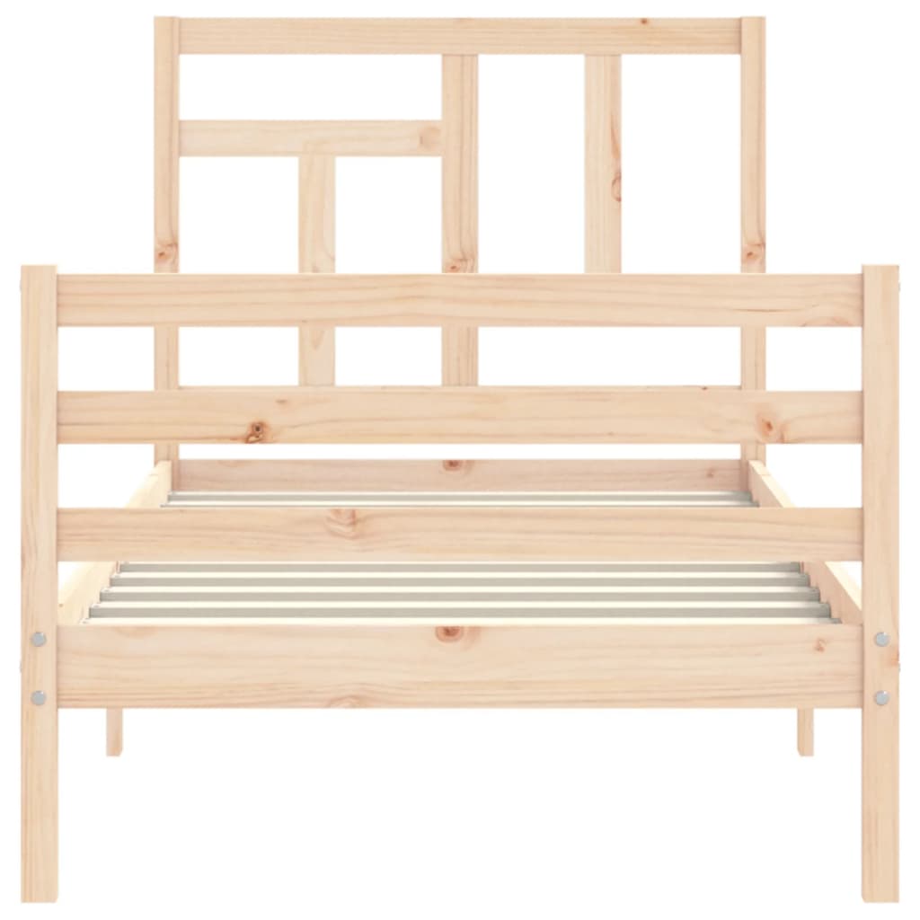 Bed Frame without Mattress Single Solid Wood