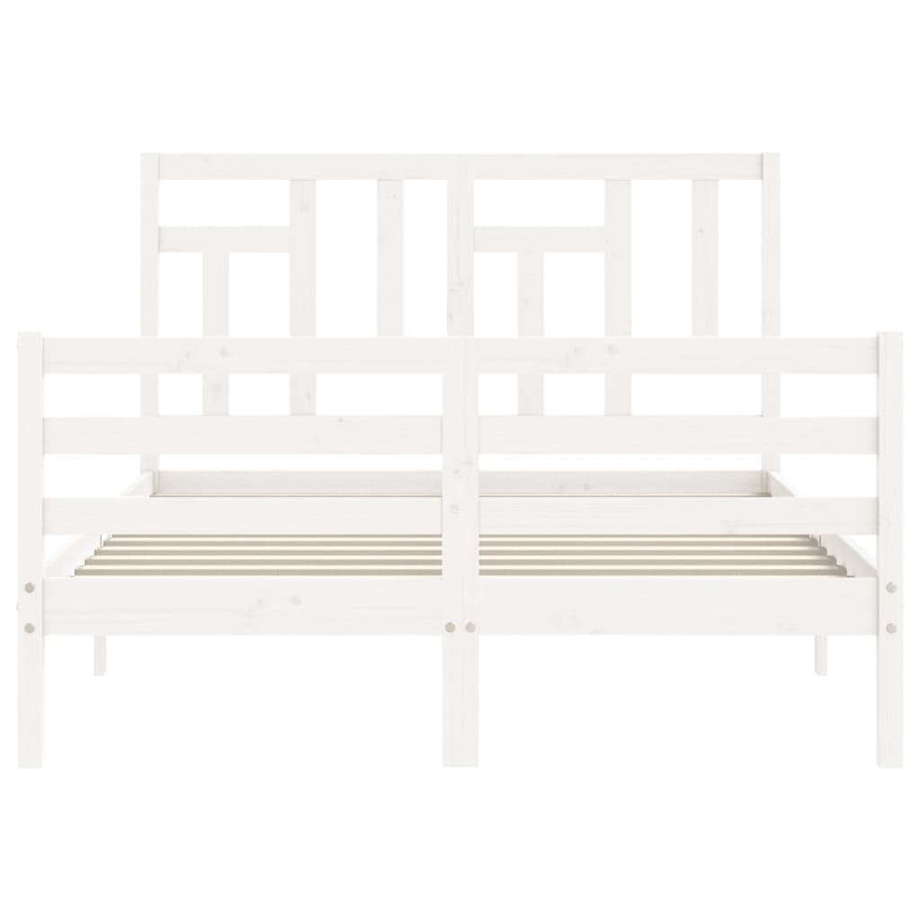 Bed Frame without Mattress White Small Double Solid Wood