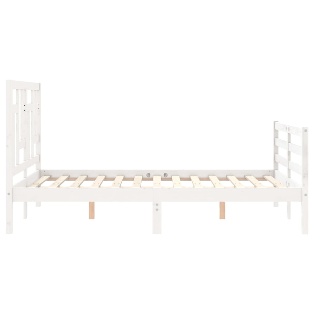 Bed Frame without Mattress White Small Double Solid Wood