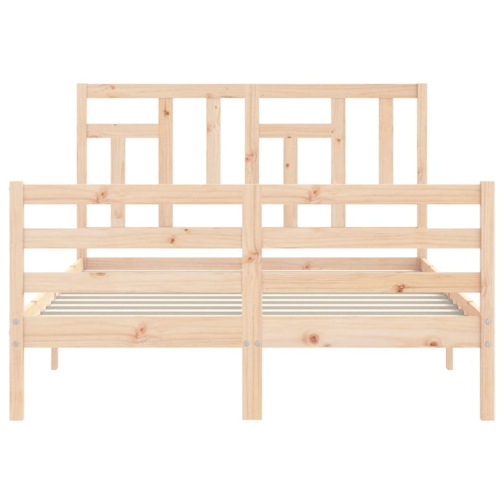 Bed Frame without Mattress Double Solid Wood