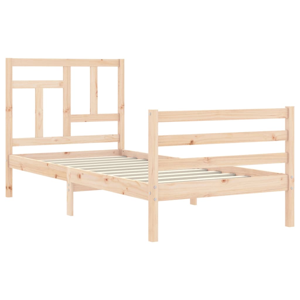 Bed Frame without Mattress 90x200 cm Solid Wood