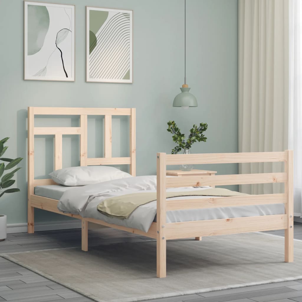 Bed Frame without Mattress 90x200 cm Solid Wood