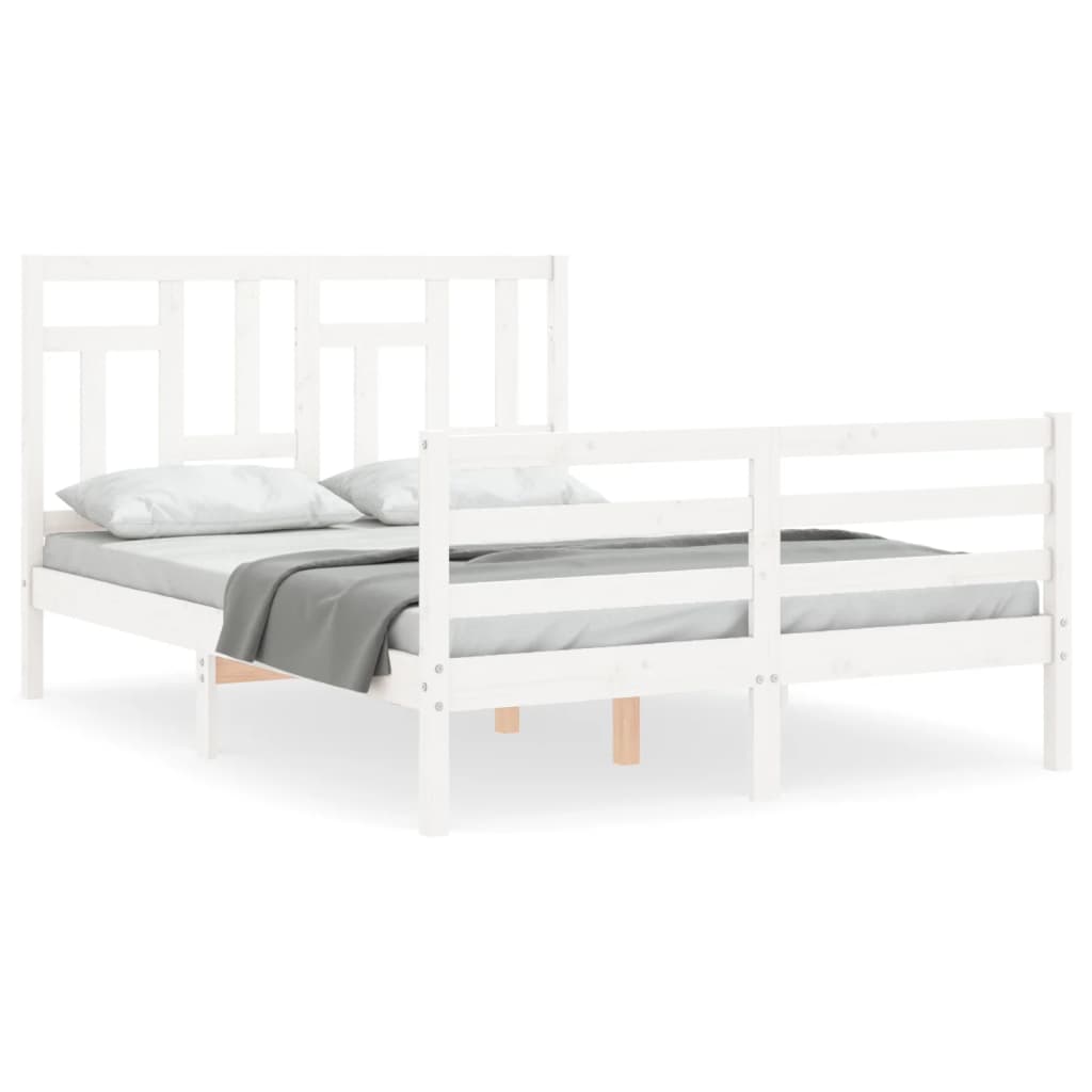Bed Frame without Mattress White 120x200 cm Solid Wood