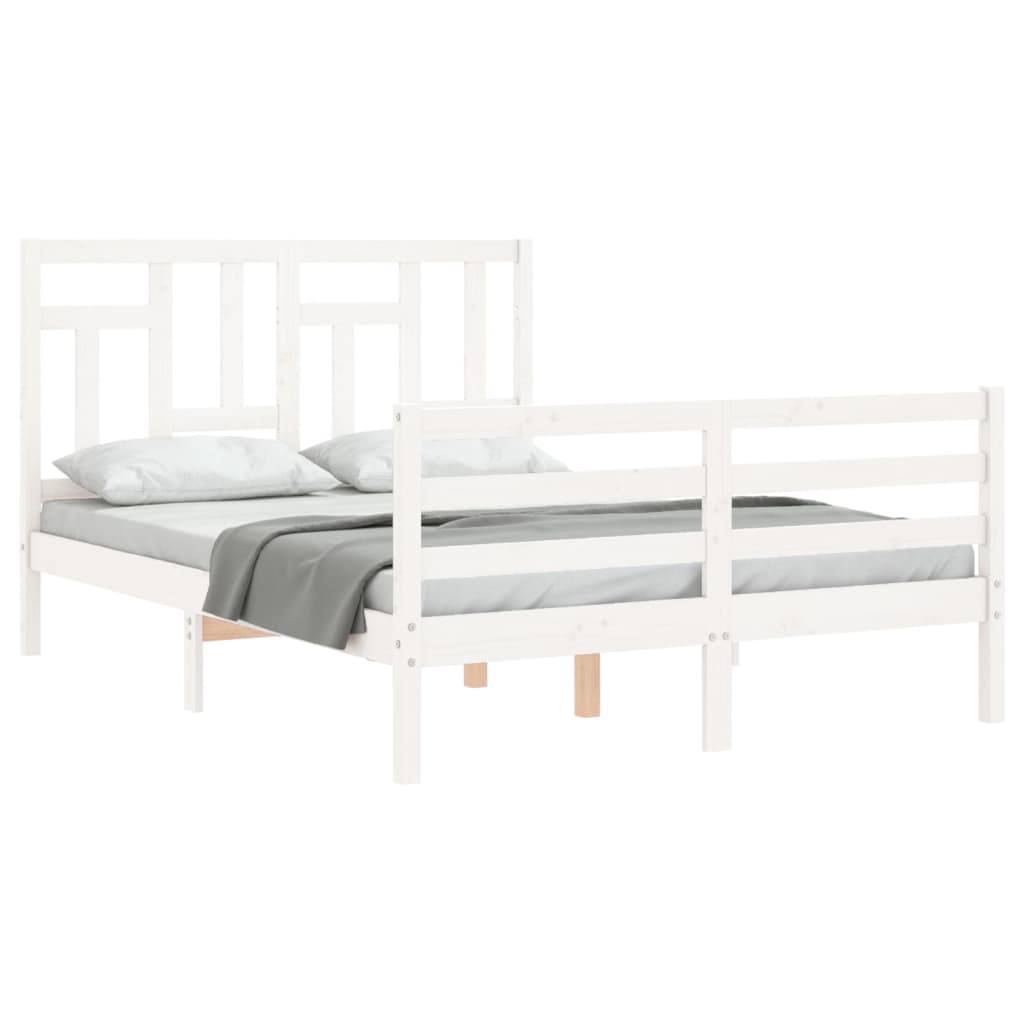 Bed Frame without Mattress White 120x200 cm Solid Wood