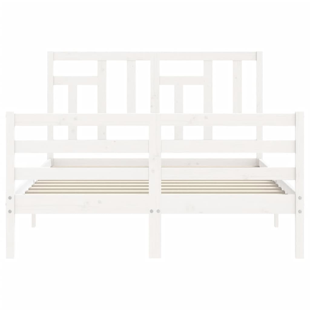 Bed Frame without Mattress White 120x200 cm Solid Wood