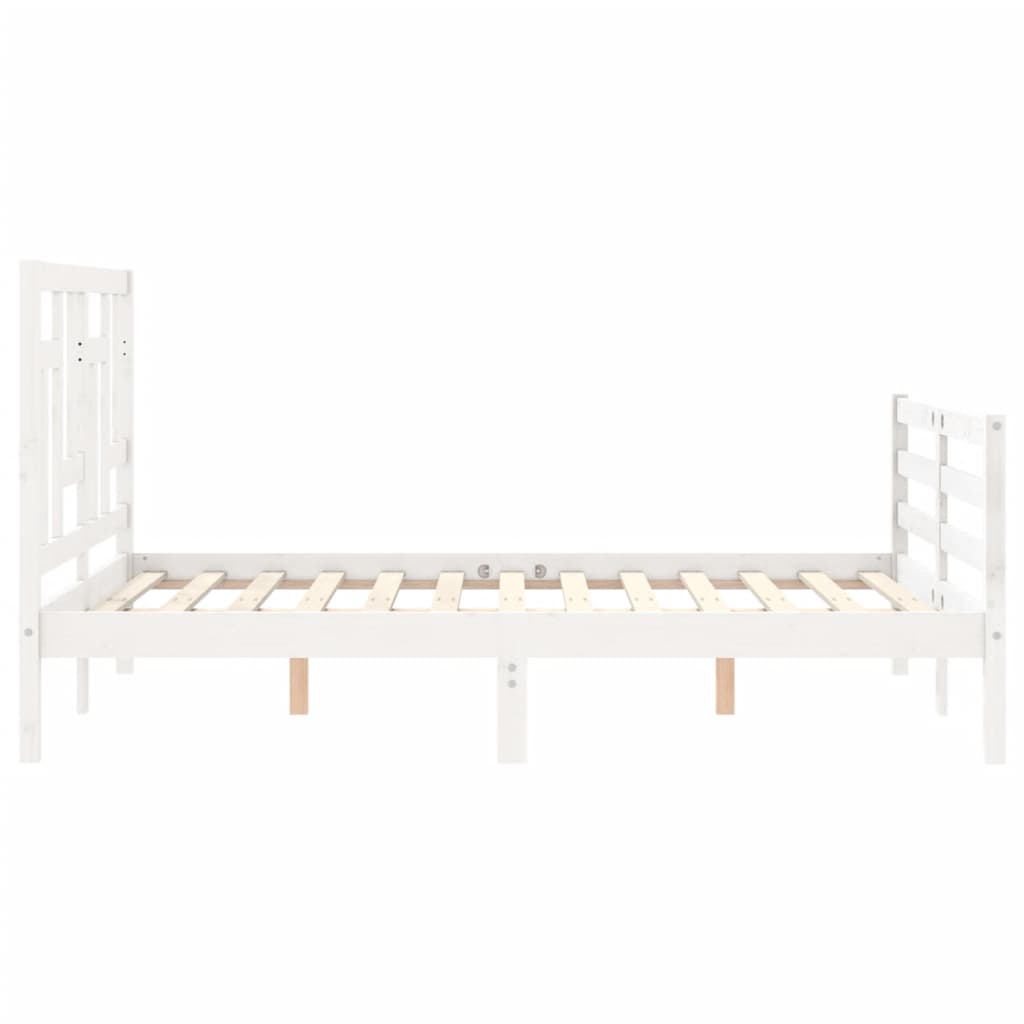 Bed Frame without Mattress White 120x200 cm Solid Wood