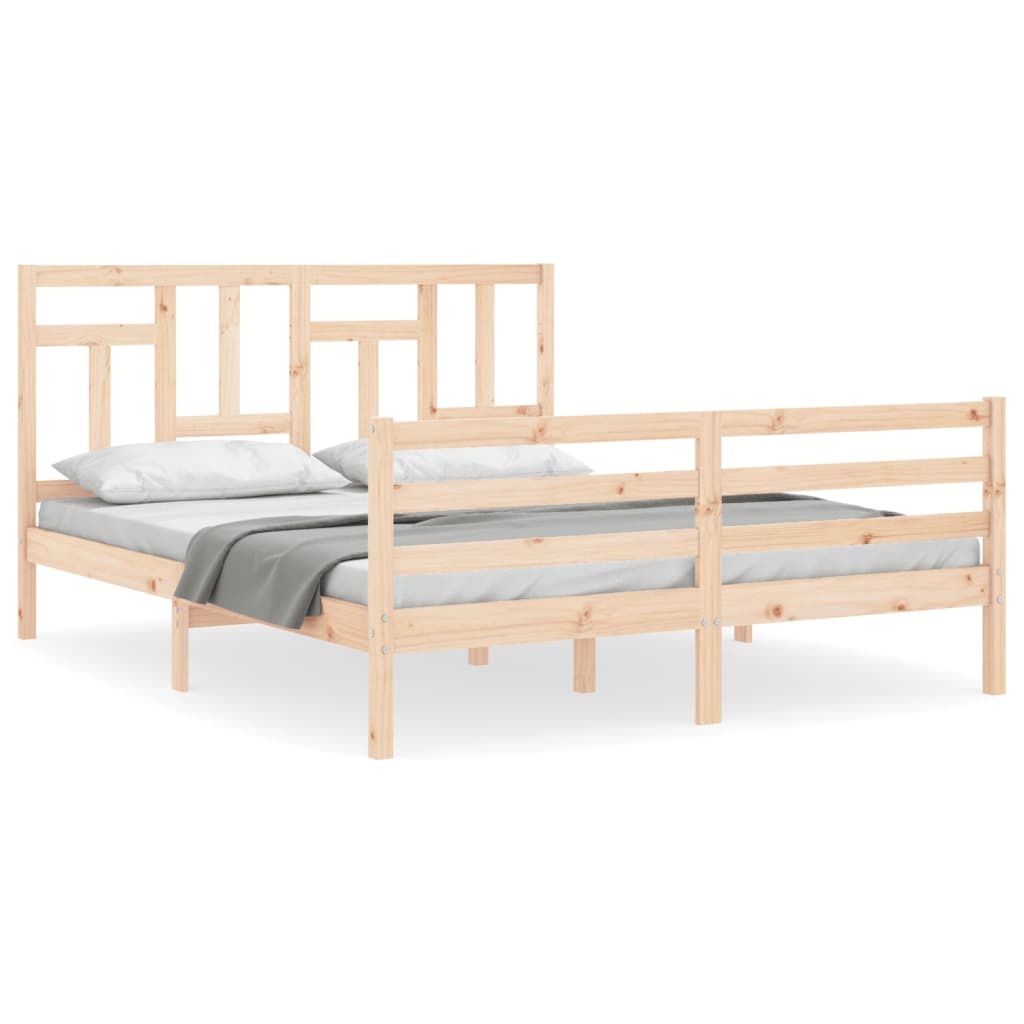 Bed Frame without Mattress 160x200 cm Solid Wood