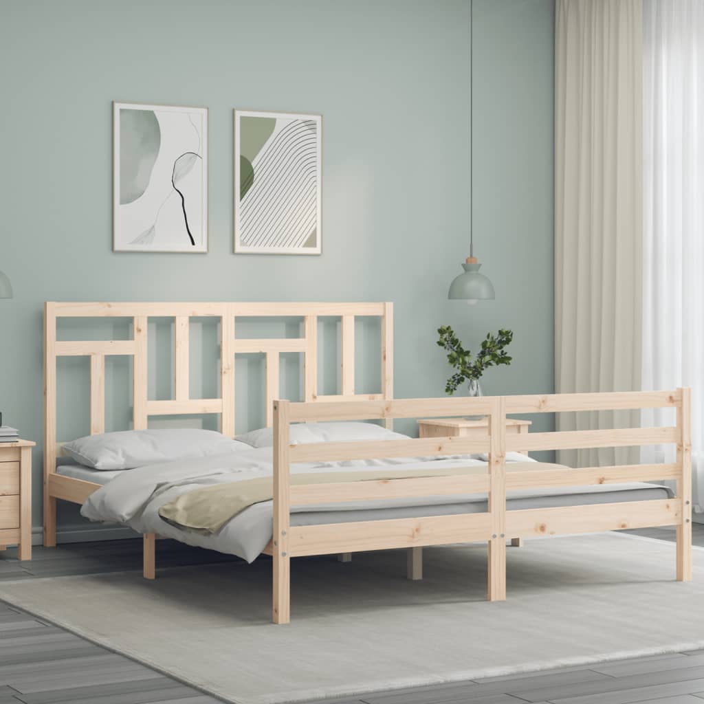 Bed Frame without Mattress 160x200 cm Solid Wood