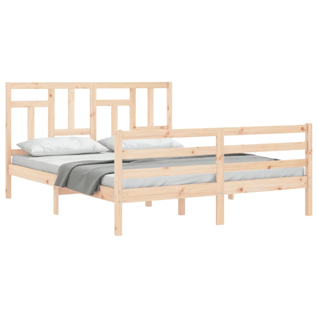 Bed Frame without Mattress 160x200 cm Solid Wood