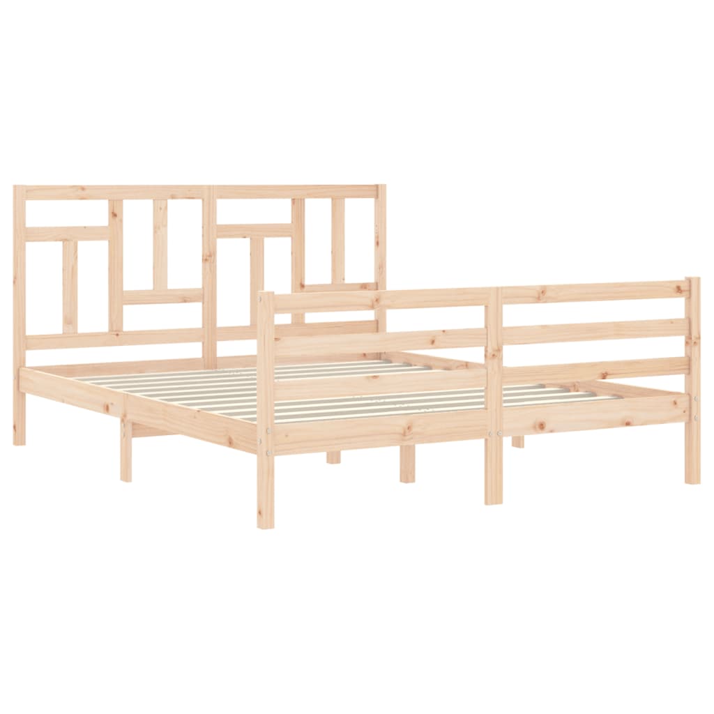 Bed Frame without Mattress 160x200 cm Solid Wood