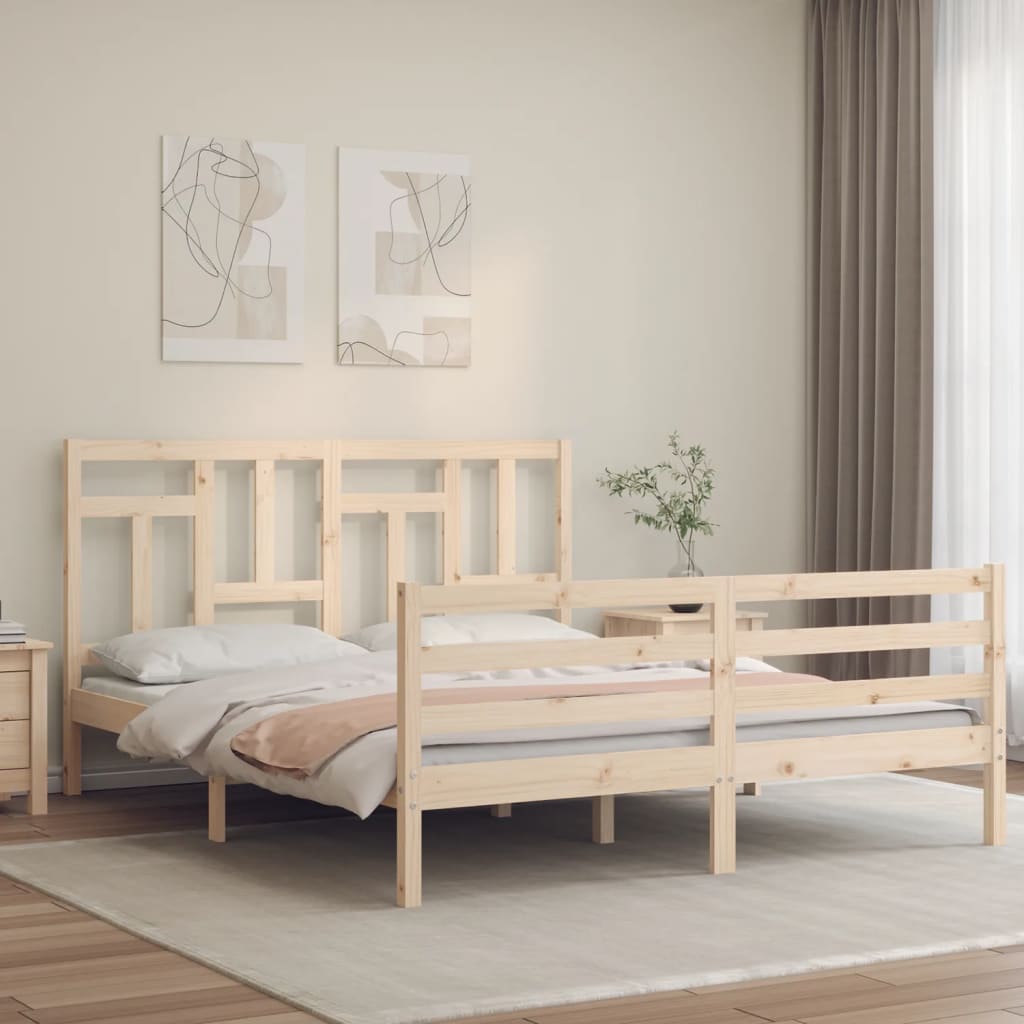 Bed Frame without Mattress 160x200 cm Solid Wood