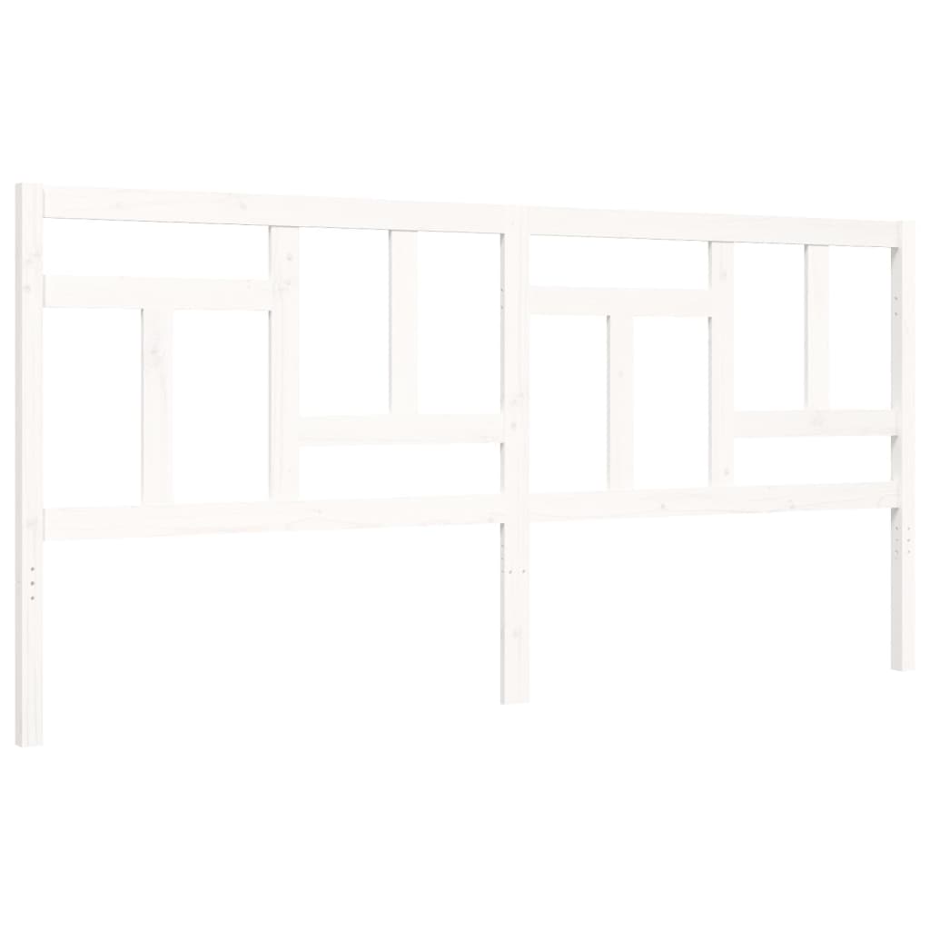 Bed Frame without Mattress White 200x200 cm Solid Wood