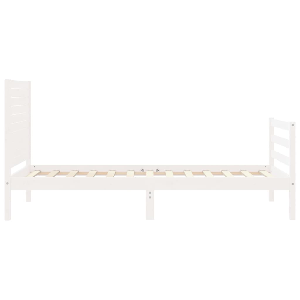 Bed Frame without Mattress White Small Single Solid Wood