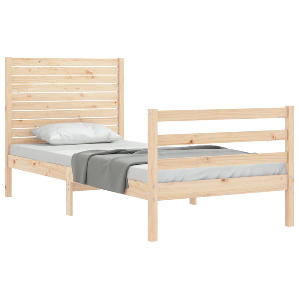 Bed Frame without Mattress Single Solid Wood