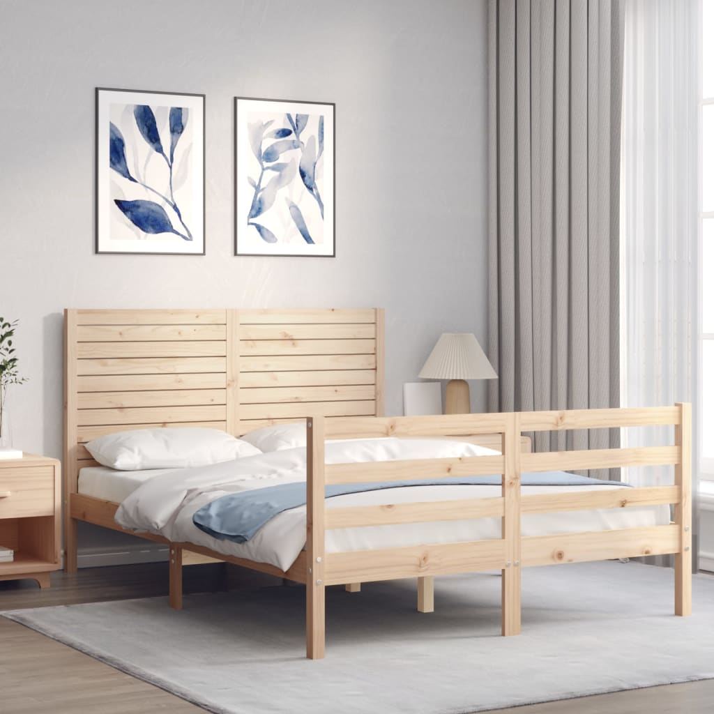 Bed Frame without Mattress Small Double Solid Wood