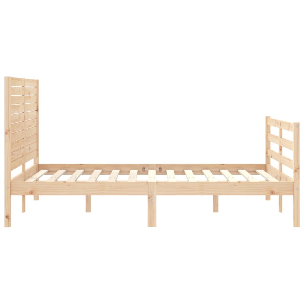 Bed Frame without Mattress Double Solid Wood