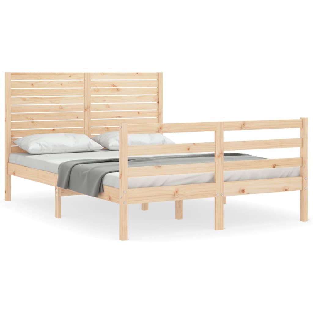 Bed Frame without Mattress 140x190 cm Solid Wood