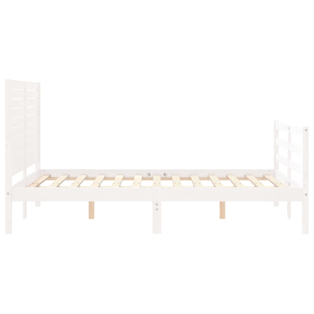 Bed Frame without Mattress White 140x190 cm Solid Wood
