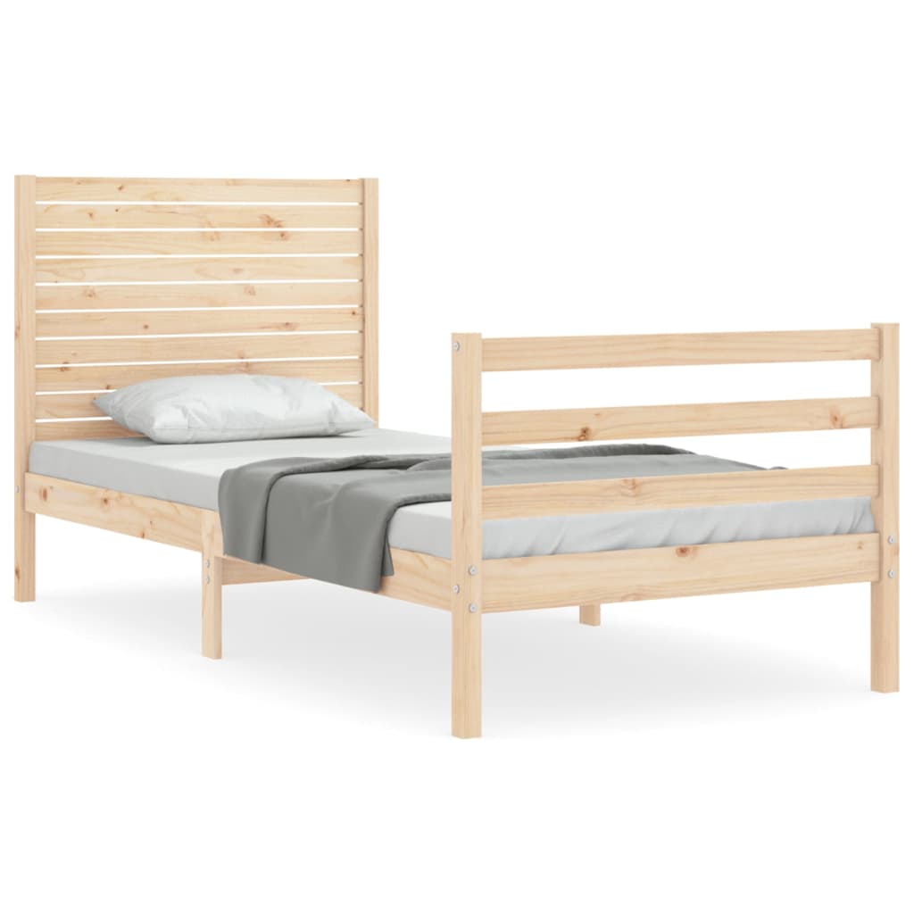 Bed Frame without Mattress 90x200 cm Solid Wood