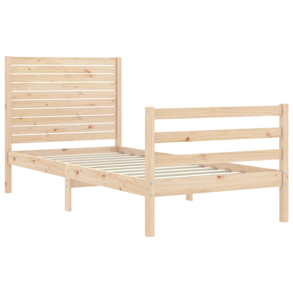 Bed Frame without Mattress 90x200 cm Solid Wood