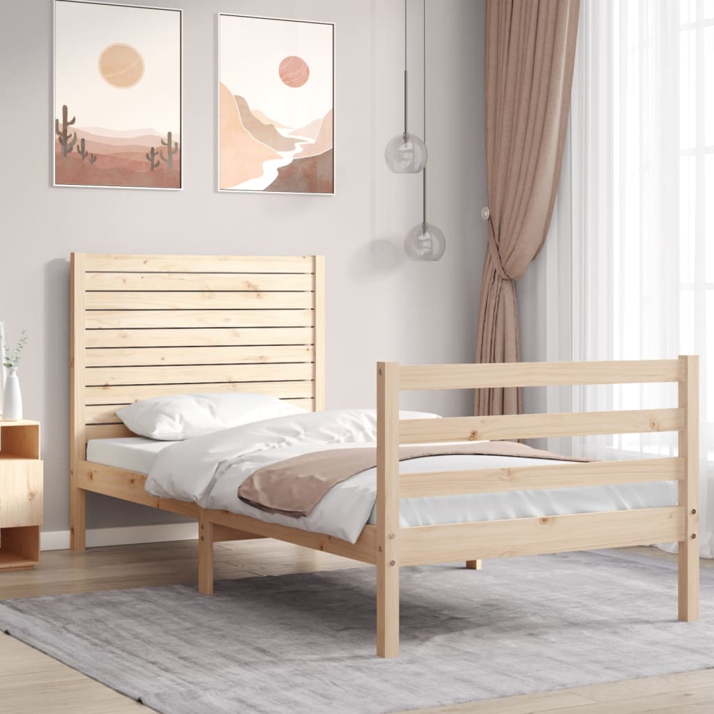 Bed Frame without Mattress 90x200 cm Solid Wood