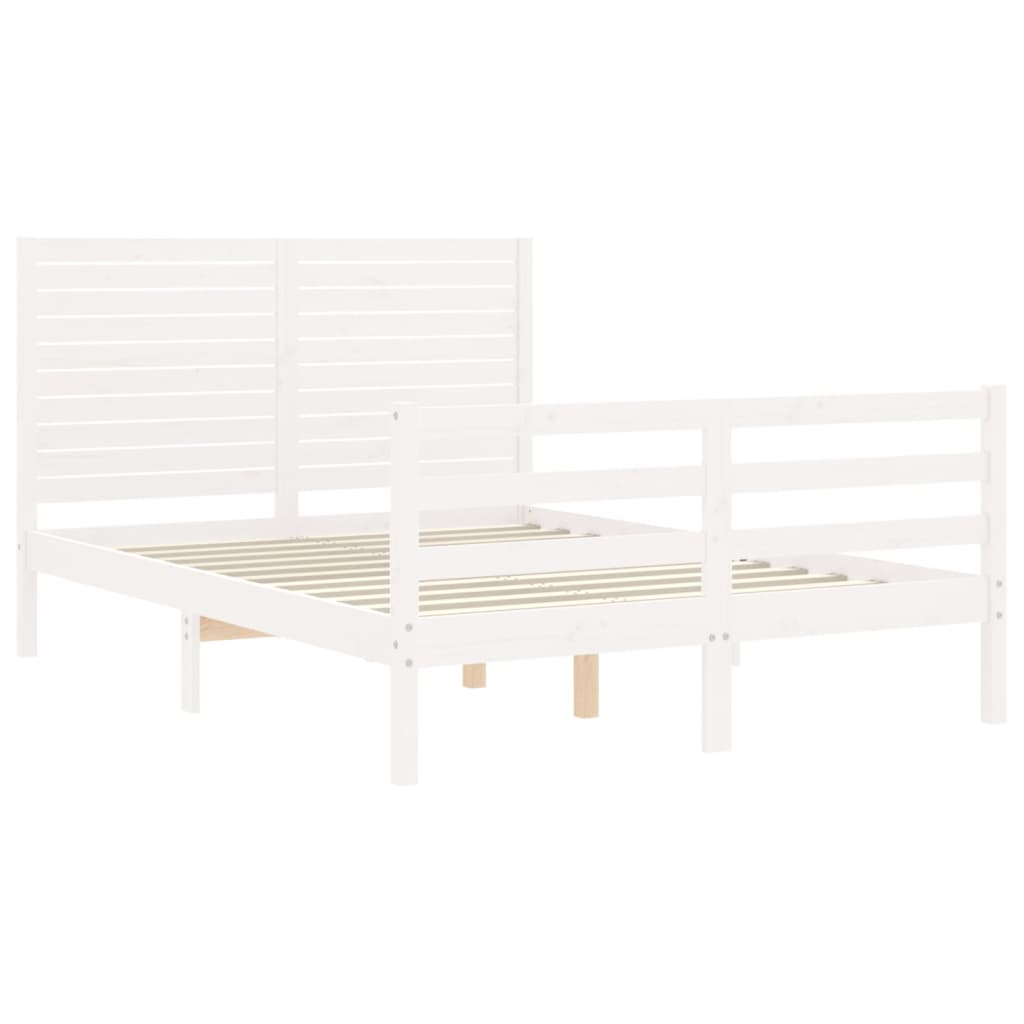 Bed Frame without Mattress White 120x200 cm Solid Wood