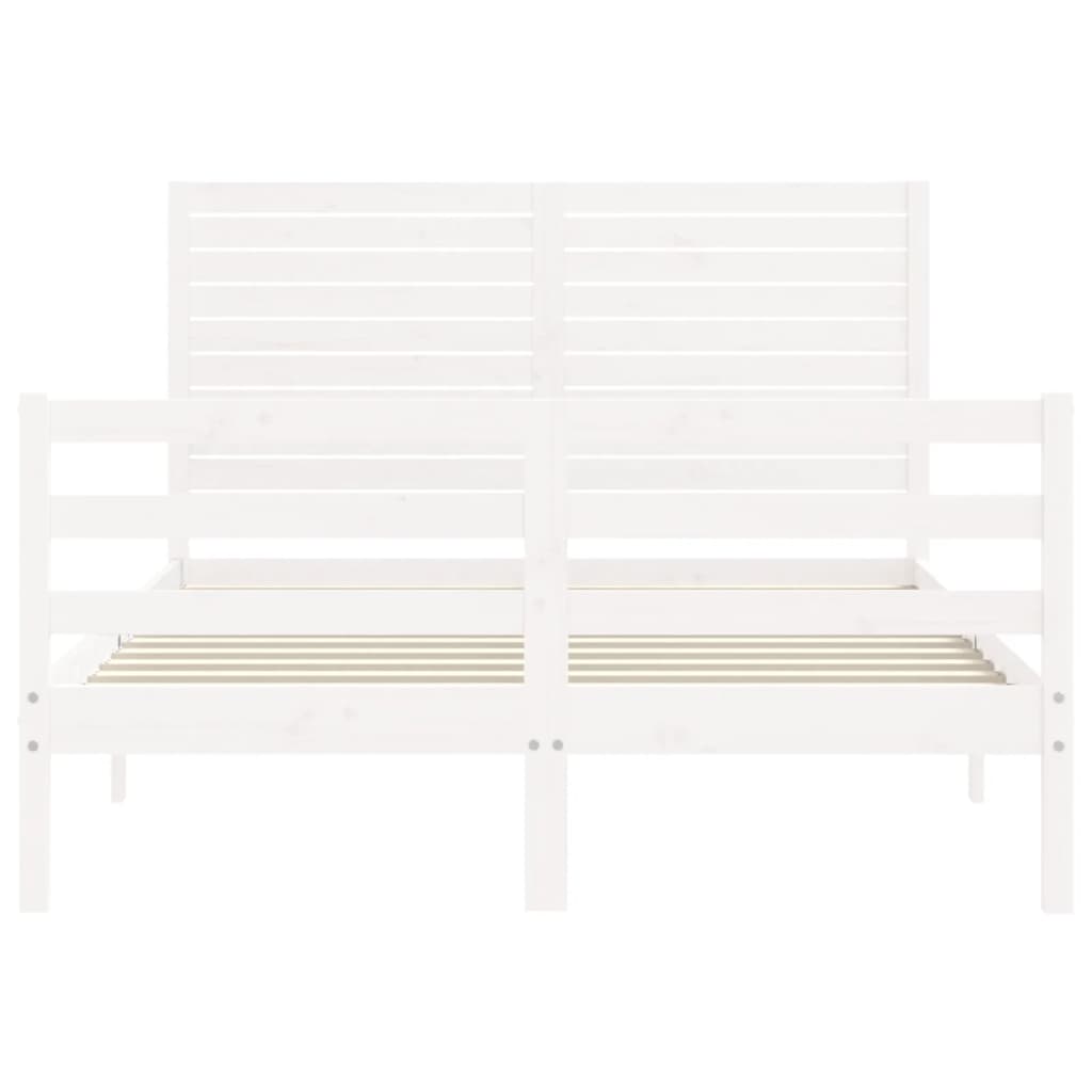 Bed Frame without Mattress White 120x200 cm Solid Wood