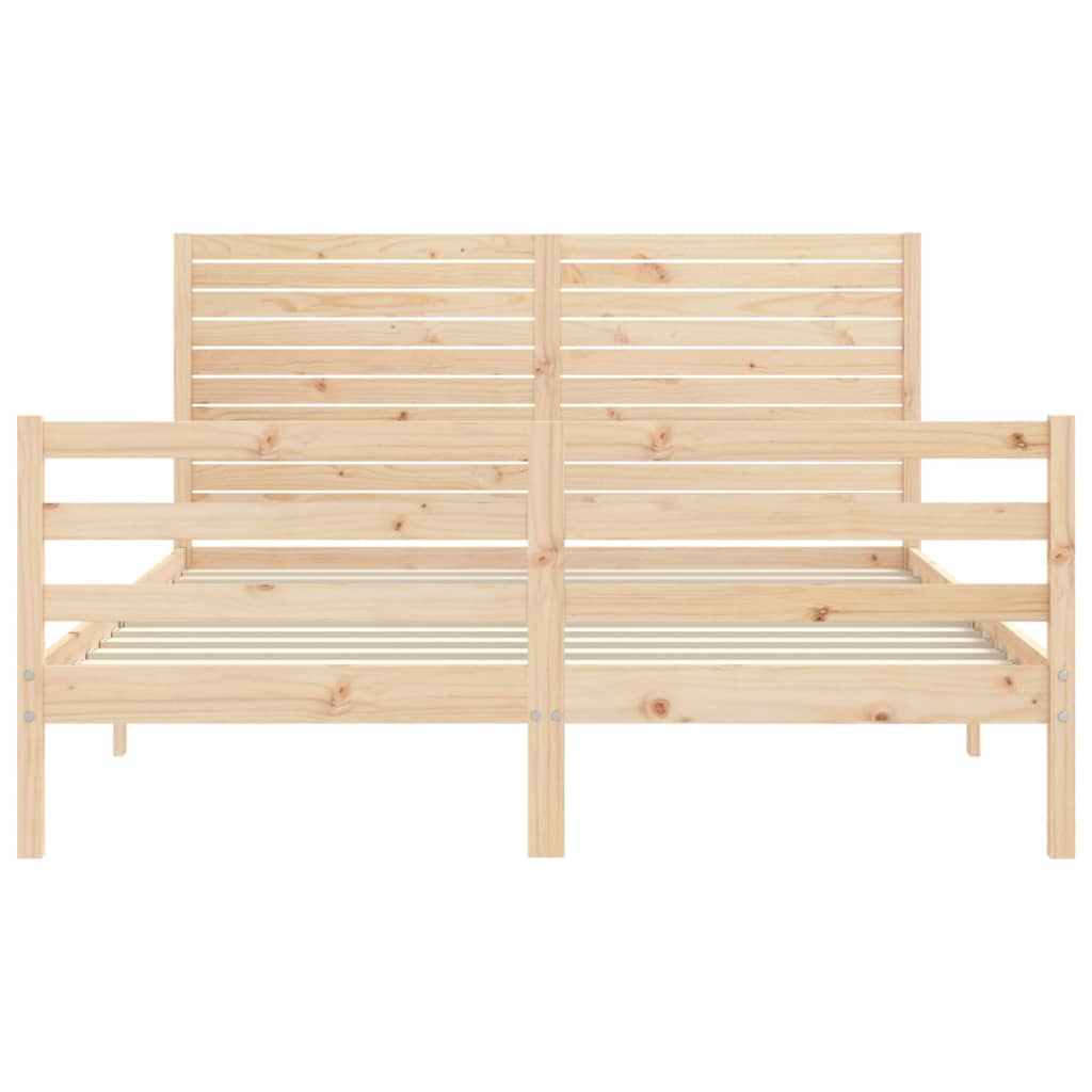 Bed Frame without Mattress King Size Solid Wood