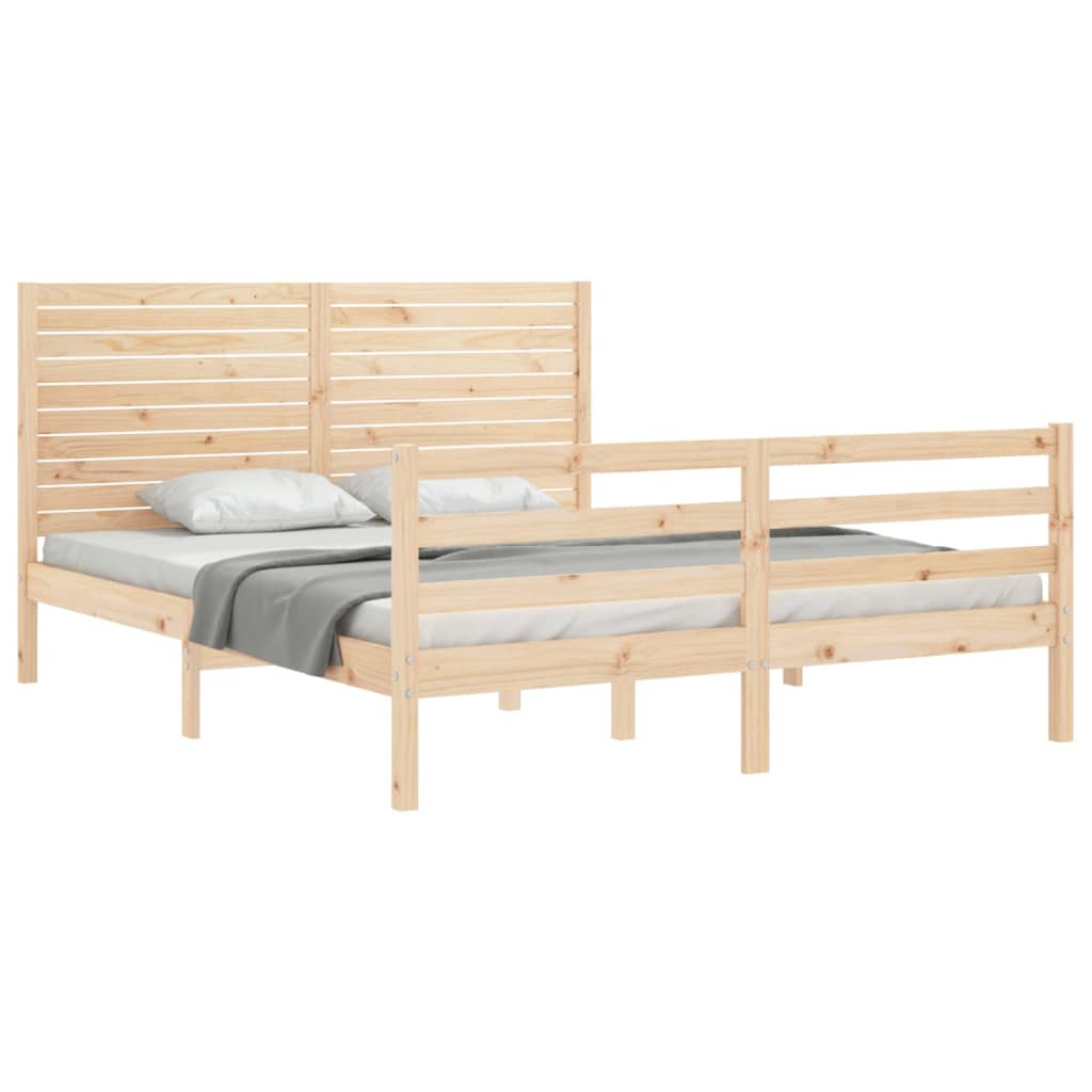 Bed Frame without Mattress 160x200 cm Solid Wood