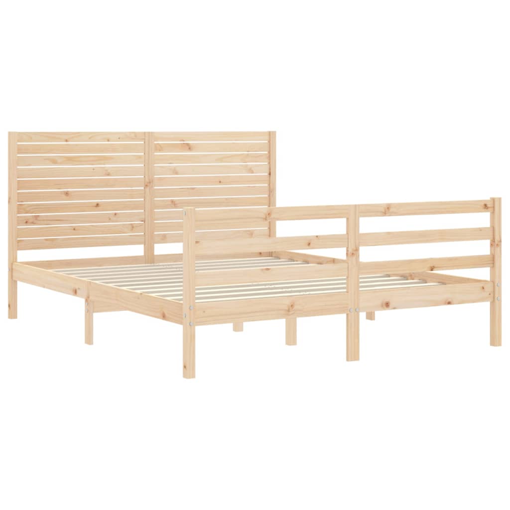 Bed Frame without Mattress 160x200 cm Solid Wood