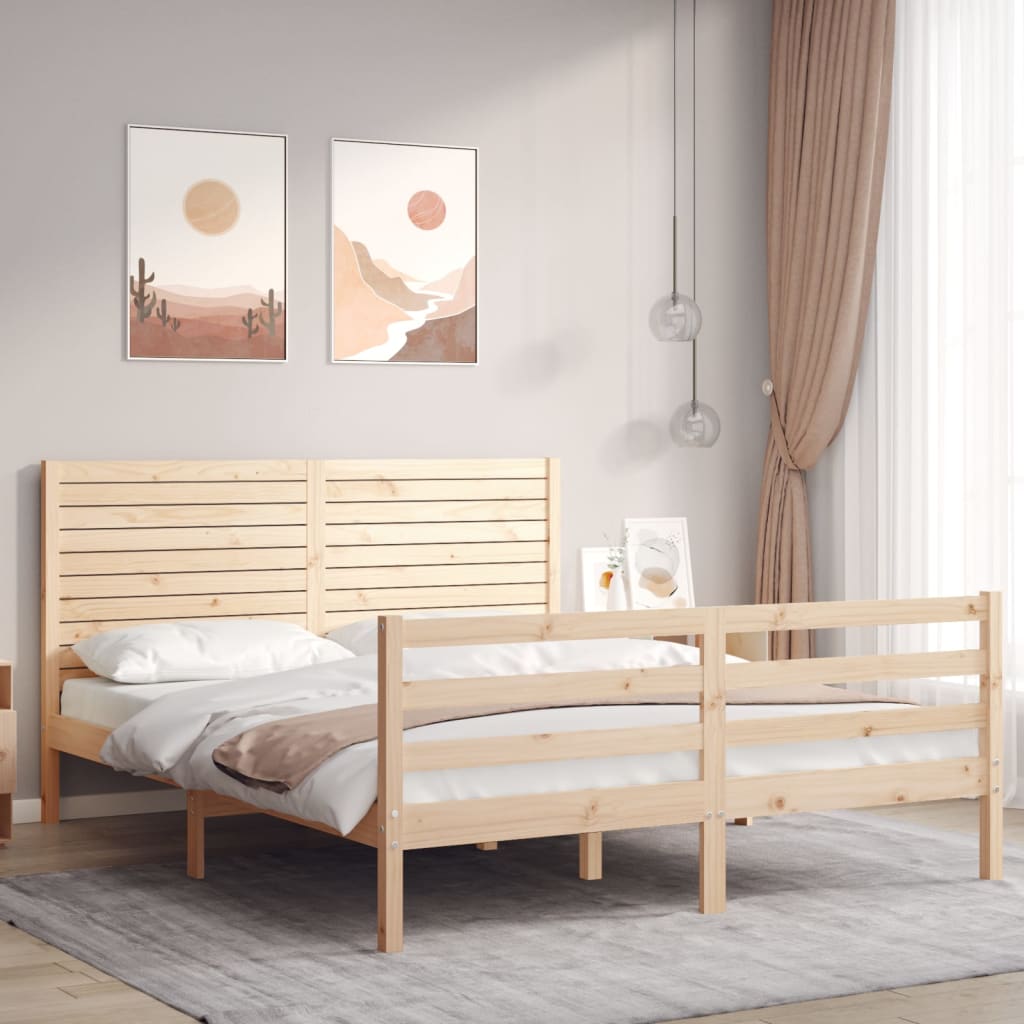 Bed Frame without Mattress 160x200 cm Solid Wood