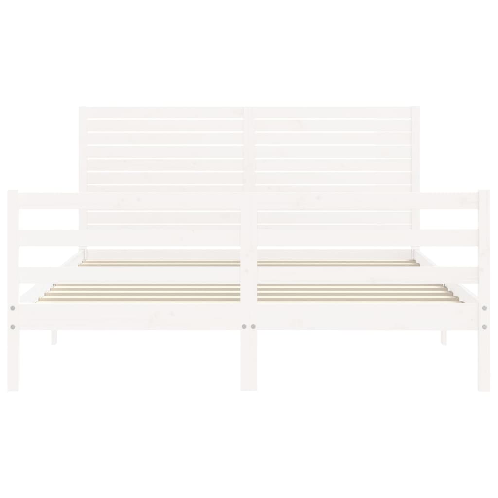 Bed Frame without Mattress White 160x200 cm Solid Wood