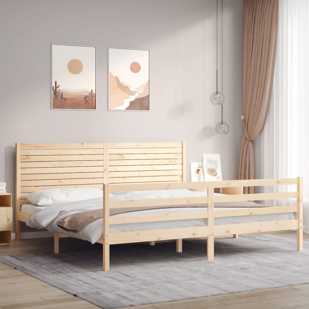 Bed Frame without Mattress 200x200 cm Solid Wood