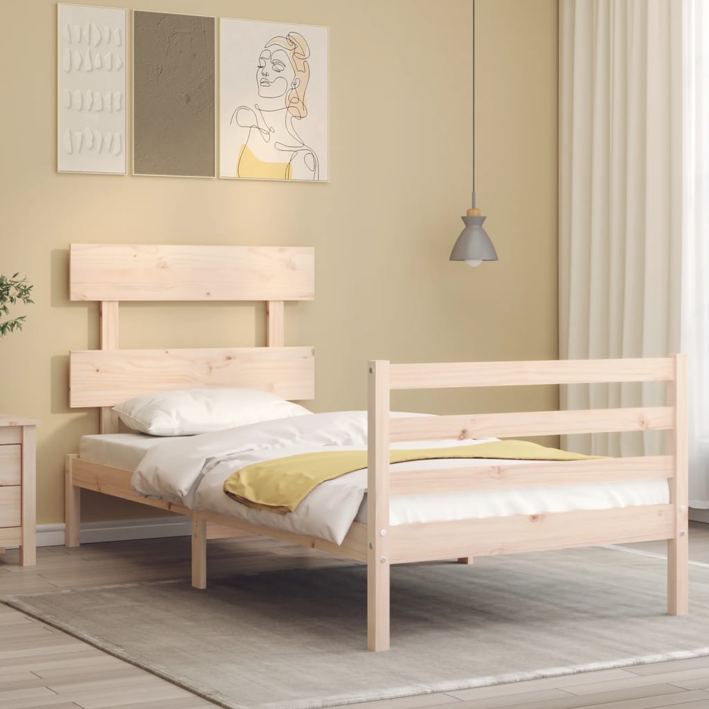 Bed Frame without Mattress Small Single Solid Wood
