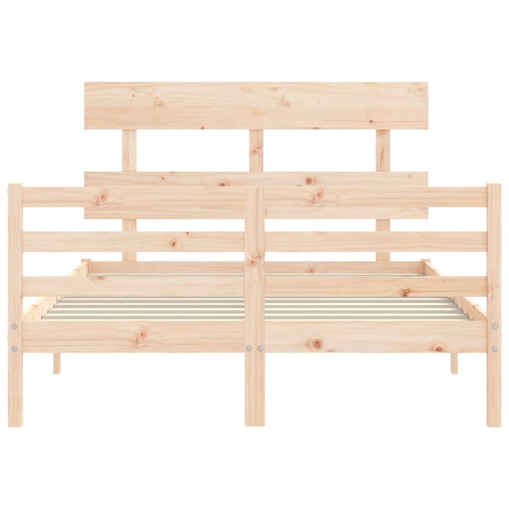 Bed Frame without Mattress 140x190 cm Solid Wood