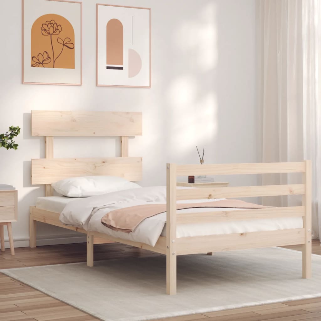Bed Frame without Mattress 90x200 cm Solid Wood