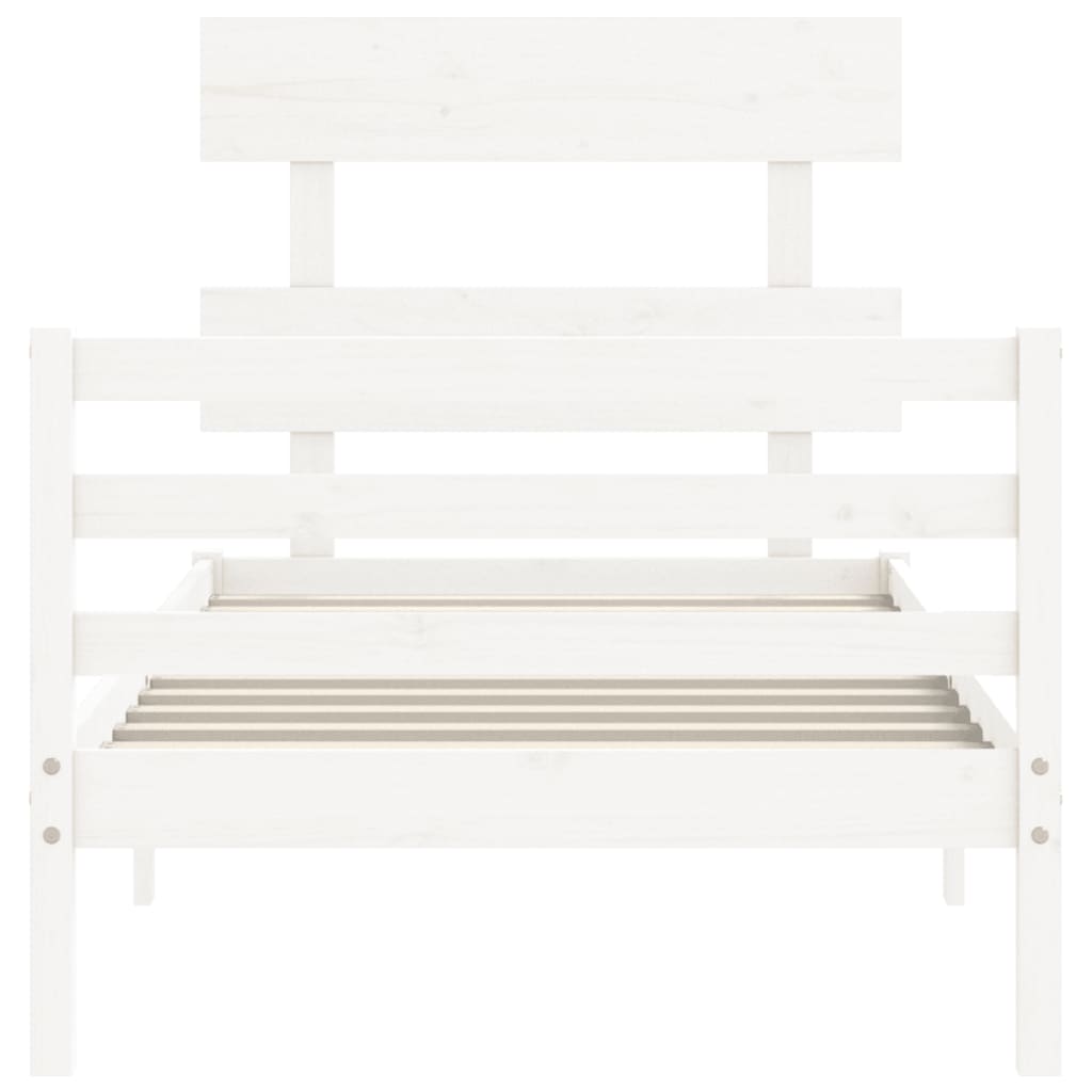 Bed Frame without Mattress White 100x200 cm Solid Wood