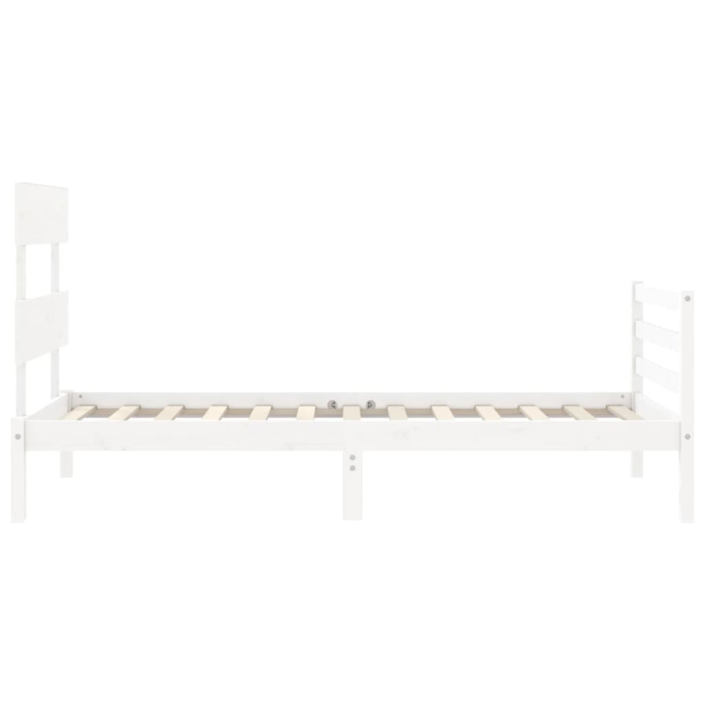 Bed Frame without Mattress White 100x200 cm Solid Wood