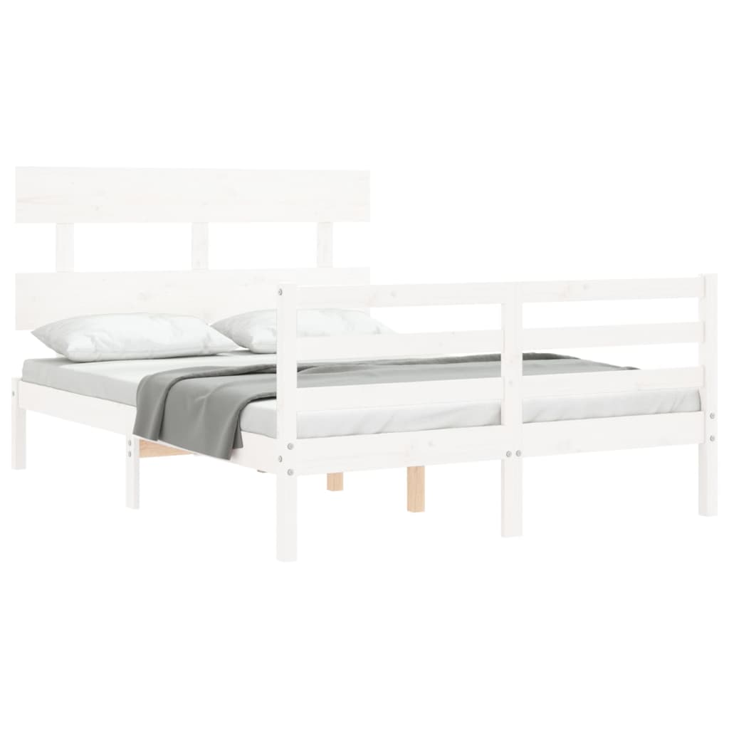 Bed Frame without Mattress White 120x200 cm Solid Wood