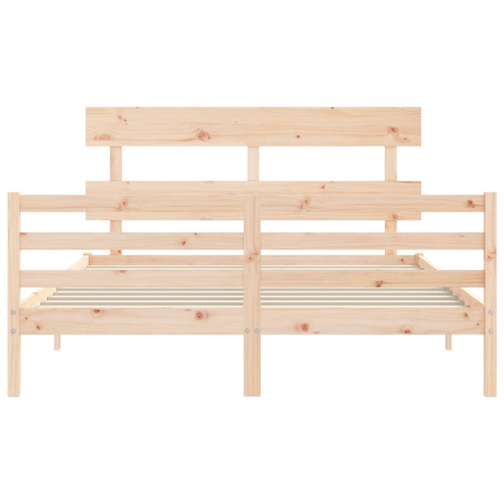 Bed Frame without Mattress King Size Solid Wood