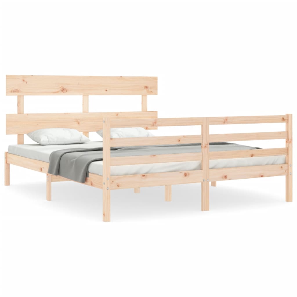 Bed Frame without Mattress 160x200 cm Solid Wood