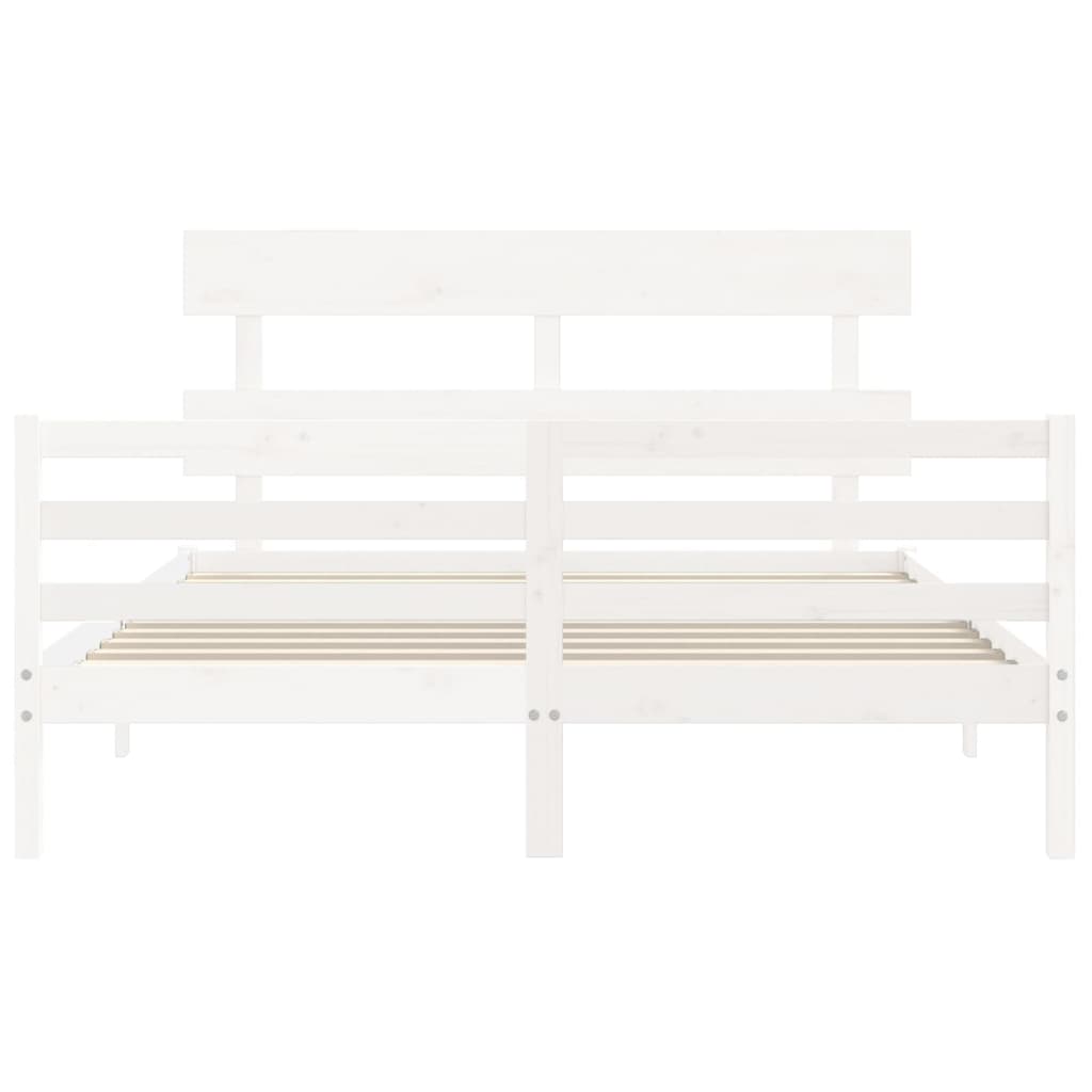 Bed Frame without Mattress White 160x200 cm Solid Wood