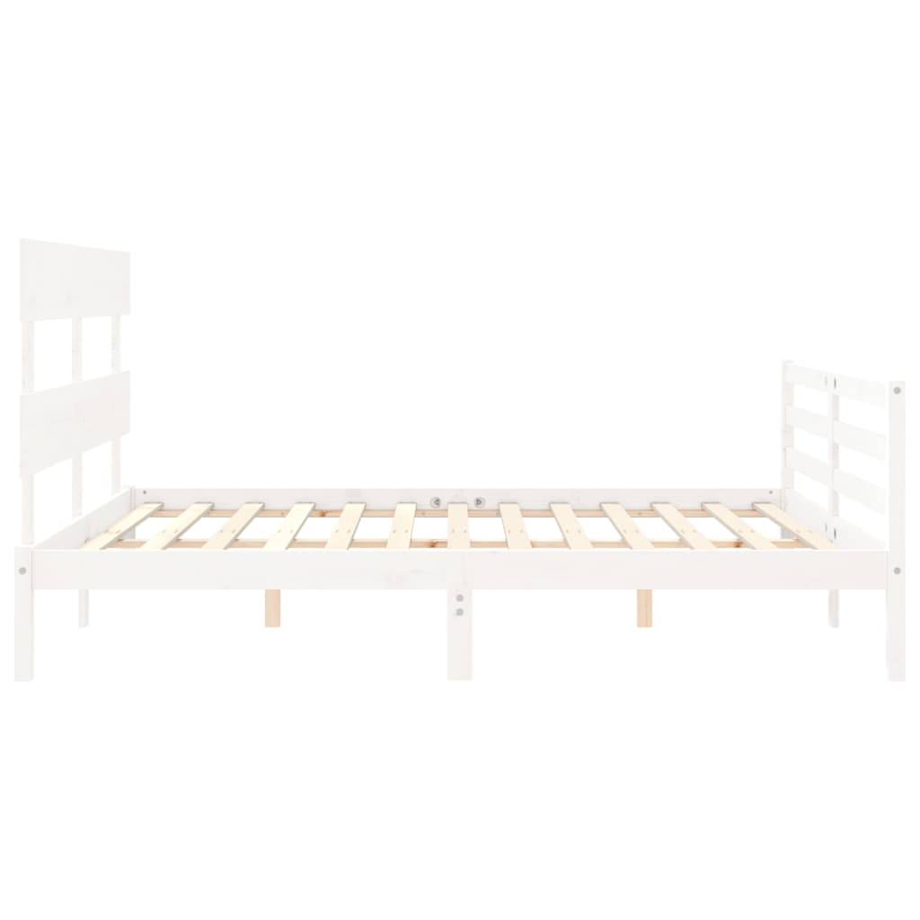 Bed Frame without Mattress White 160x200 cm Solid Wood