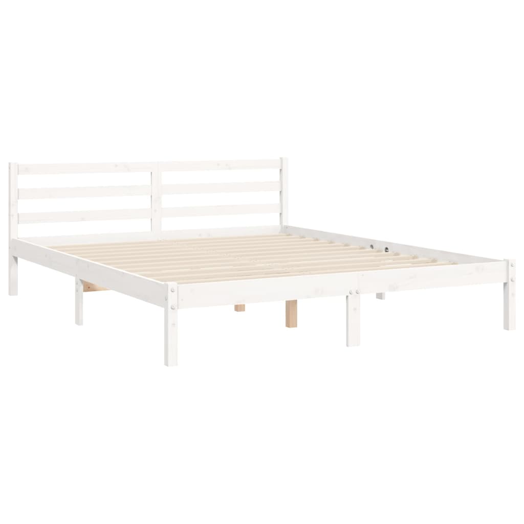 Bed Frame without Mattress White 160x200 cm Solid Wood