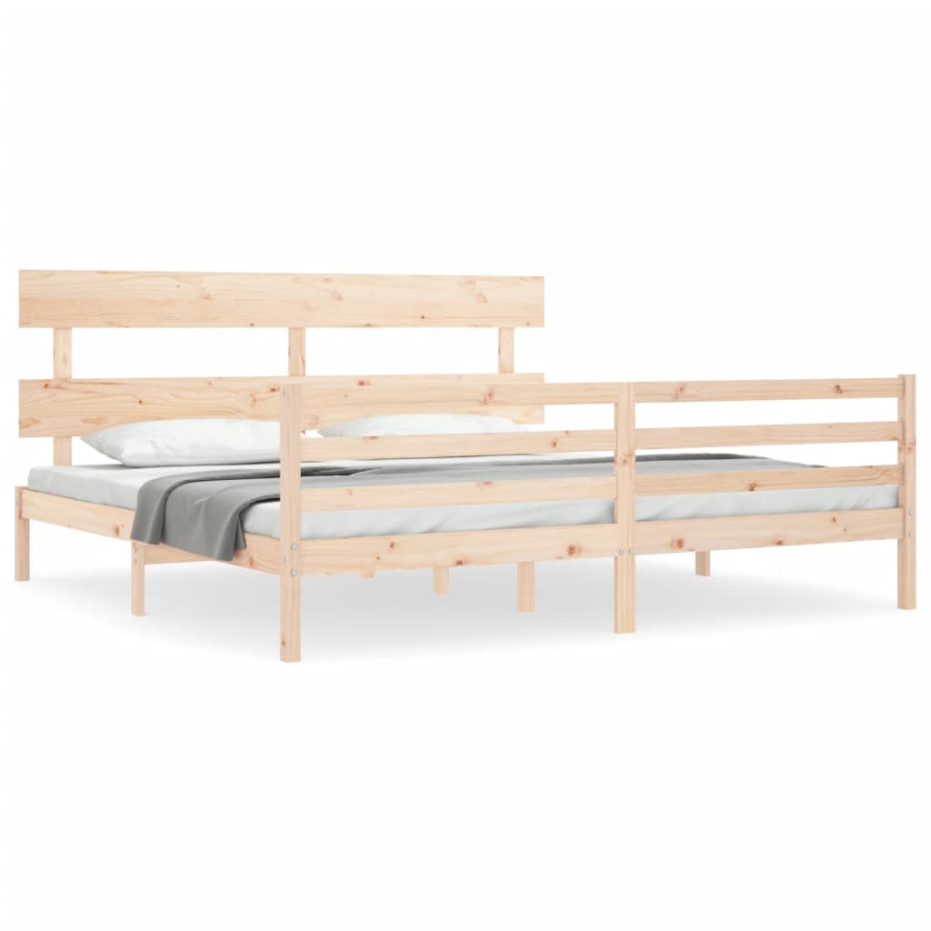 Bed Frame without Mattress 200x200 cm Solid Wood